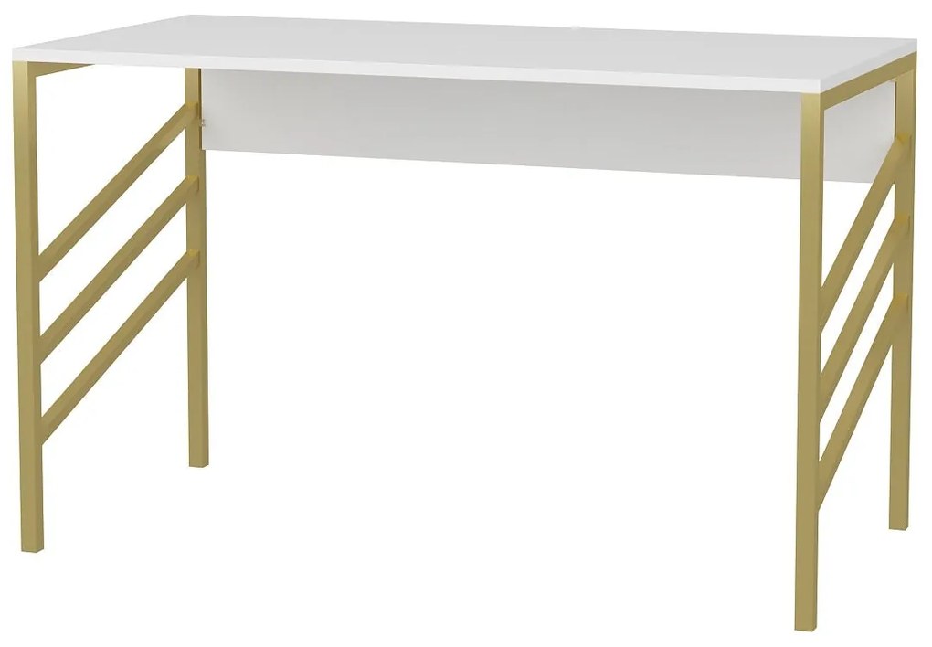 Secretária de Estudo Josephine – Dourado e Branco – 120x60x74,8 cm