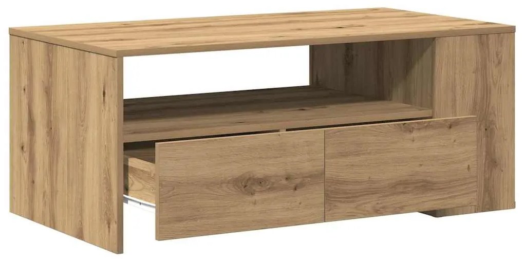 Mesa de Centro vidaXL - Carvalho Artisan - 102x55x43,5 cm - Feita de M