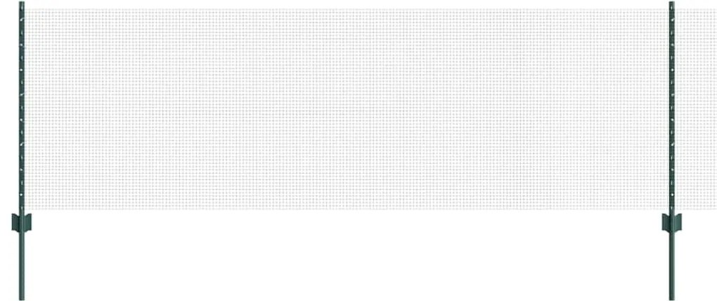Cerca de Arame Soldado com 5 Postes U Verde 0.8x10 m Aço