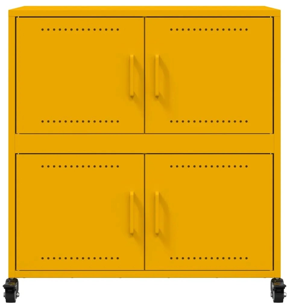 Aparador 68x39x72 cm aço amarelo mostarda