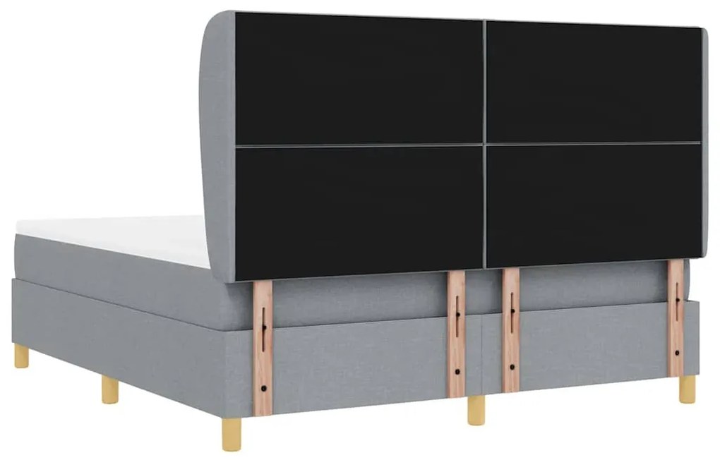 Cama Box Spring com Colchão vidaXL Cinza Claro 180x200 cm Tecido