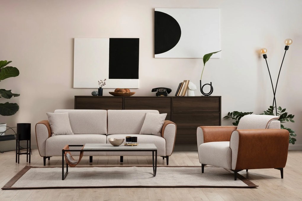 Sofá de 1 Lugar Aren – Bege – 100x85x85 cm