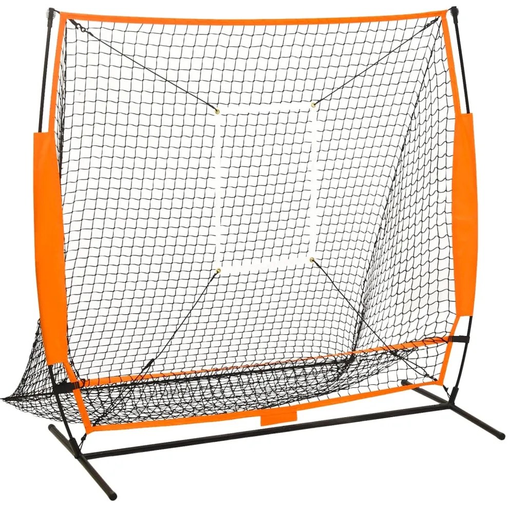 93362 vidaXL Rede p/ treino multidesportivo beisebol 174x76x158,5 cm preto