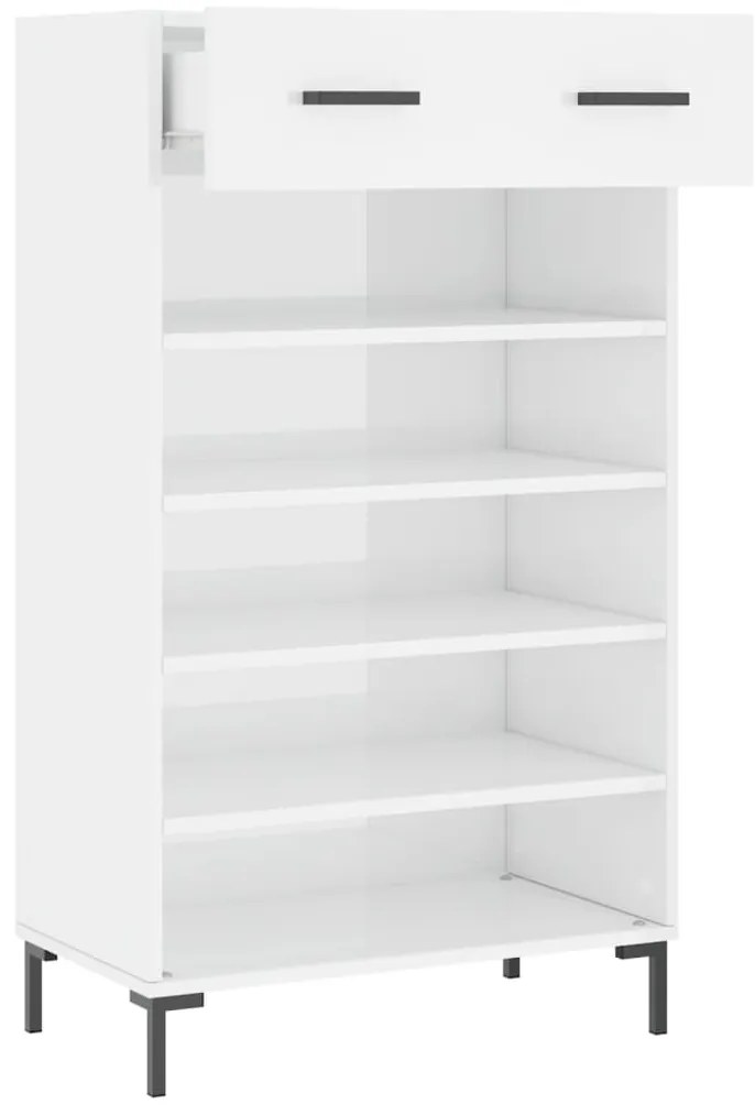 Sapateira 60x35x105 cm derivados de madeira branco brilhante