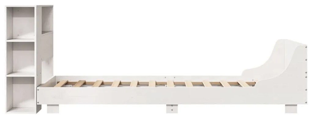 Cama sem colchão 100x200 cm madeira de pinho maciça branco