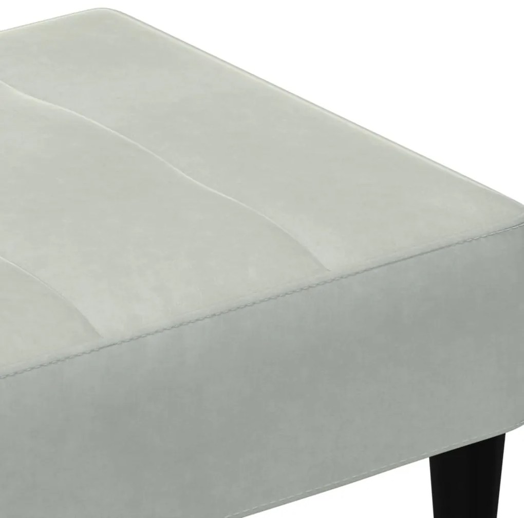 Apoio de pés 77x55x31 cm veludo cinzento-claro