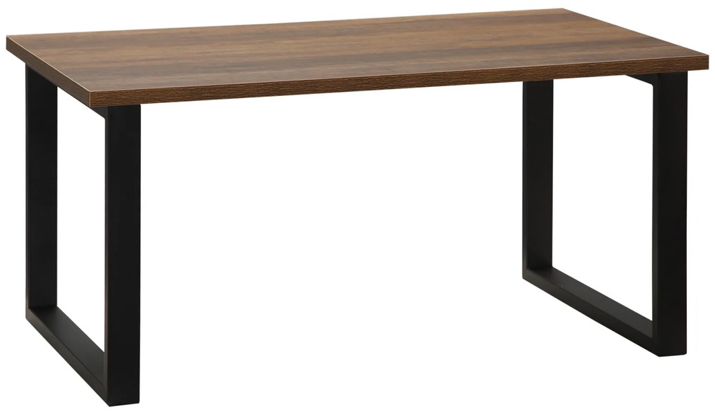 HOMCOM Mesa de Centro Retangular Mesa de Centro Estilo Industrial com Bancada de Madeira e Estrutura de Aço para Escritório Estúdio 100x60x50cm Madeira e Preto