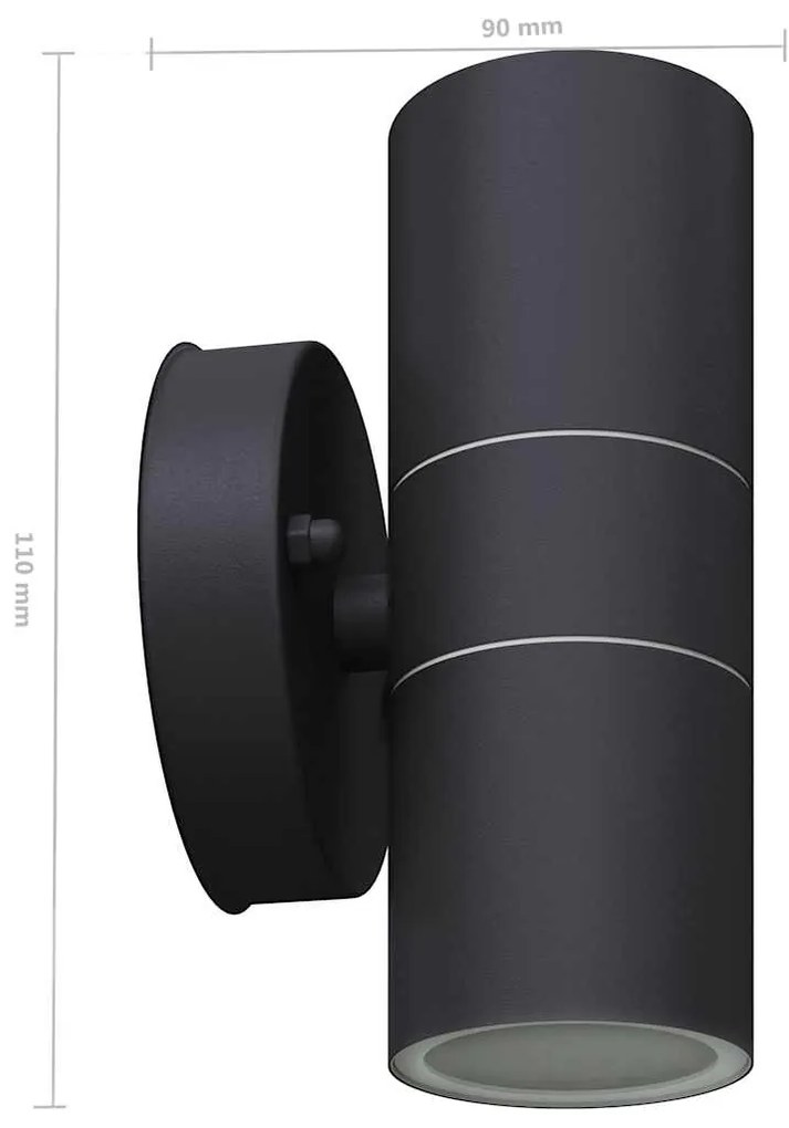 Candeeiros LED parede iluminação sup/inf exterior 2 pcs
