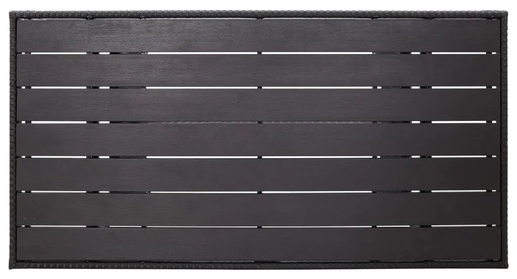 Mesa de jardim 120x70x66 cm vime PE preto