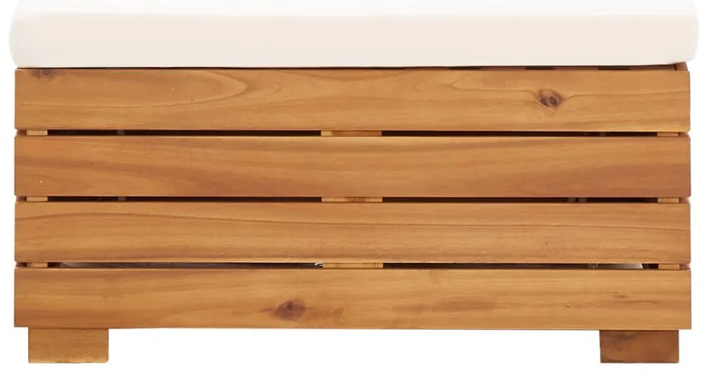 8 pcs conjunto lounge jardim c/ almofadões acácia branco nata