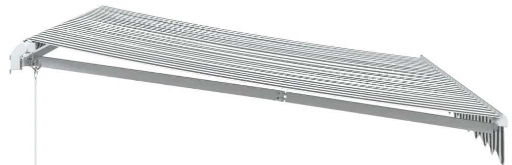 Toldo retrátil manual com luzes LED 300x250 cm antracite/branco