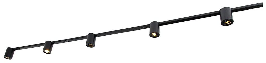 Sistema de Trilho Moderno Monofásico com 5 Focos Pretos - Rondoo Up Moderno
