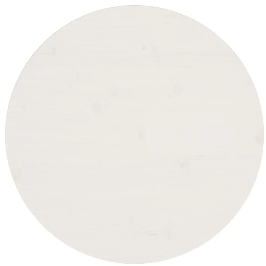 813654 vidaXL Tampo de mesa pinho maciço Ø60x2,5 cm branco