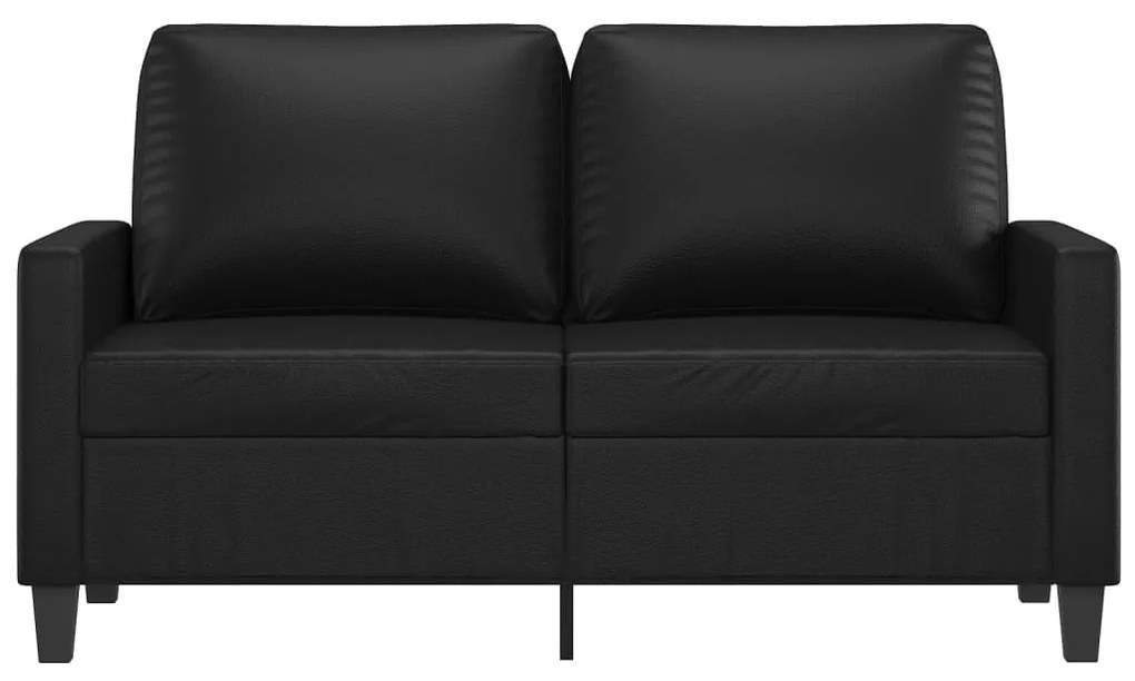 Sofá de 2 lugares 120 cm couro artificial preto