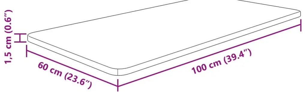 Bancada p/ WC 100x60x1,5 cm madeira tratada castanho-claro