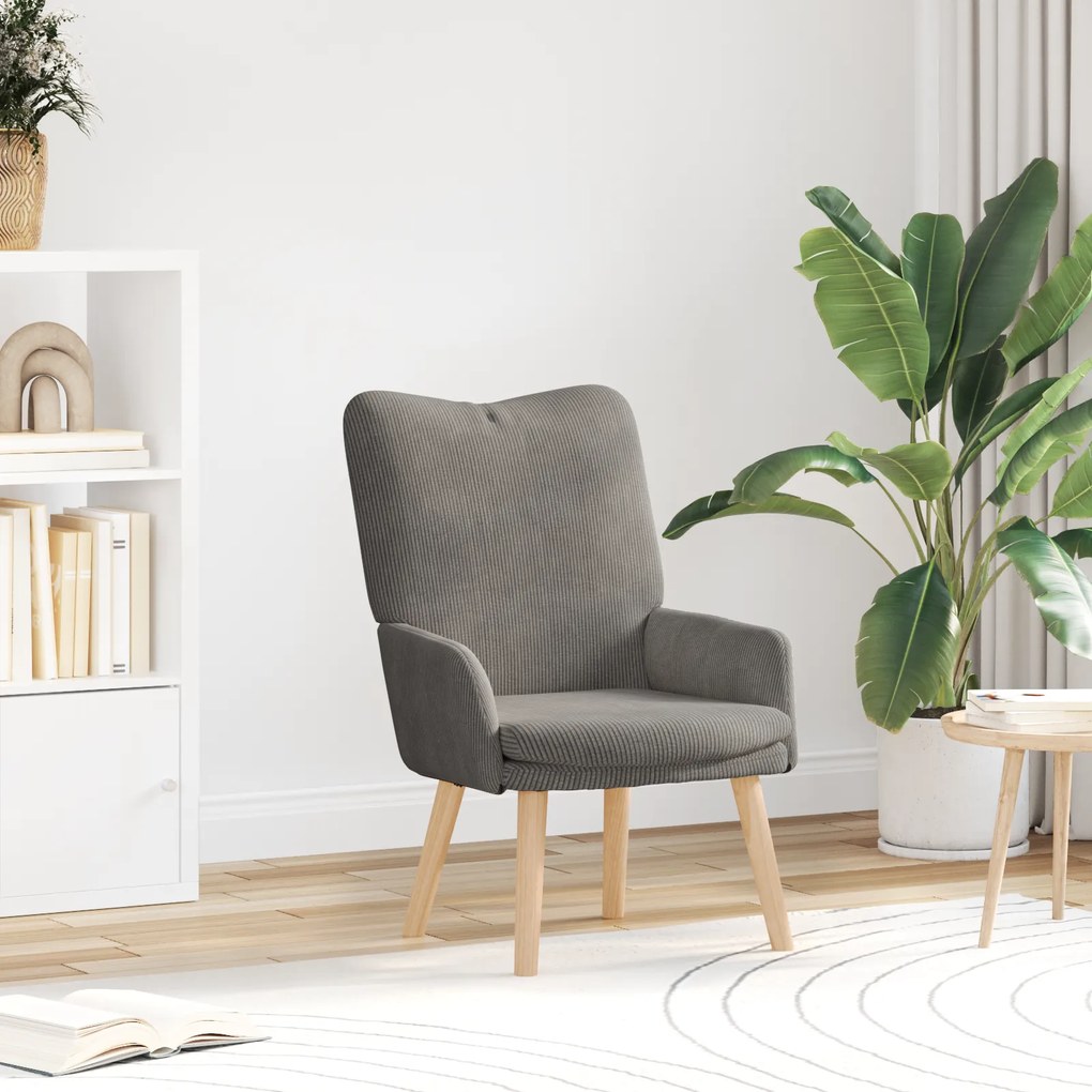 Cadeira Relaxante vidaXL Cinza Claro em Veludo
