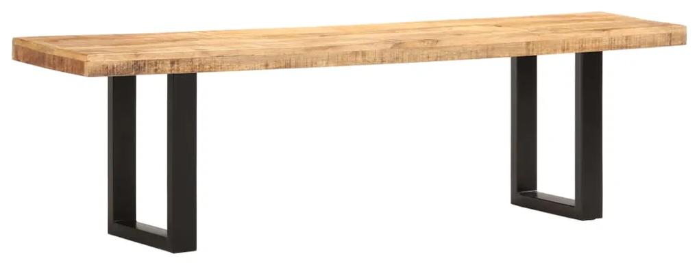 286461 vidaXL Banco 160 cm madeira de mangueira áspera maciça e aço