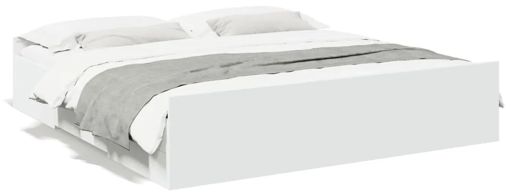 vidaXL Estrutura de cama c/ gavetas 180x200cm derivados madeira branco