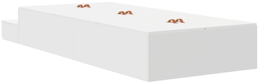 Estrutura de Cama de Armazenamento Branca 90x200 cm