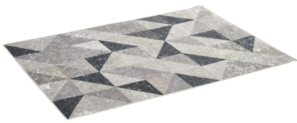 HOMCOM Tapete de Sala de Estar Moderno 170x120cm Tapete Geométrico com Base Antiderrapante Multicor | Aosom Portugal