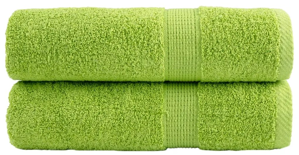 vidaXL Toalhas de mãos premium SOLUND 2pcs 50x100cm 600gsm verde maça