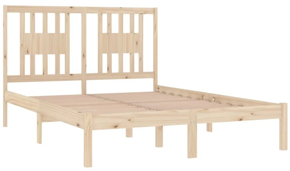 Estrutura de cama casal 135x190 cm madeira maciça