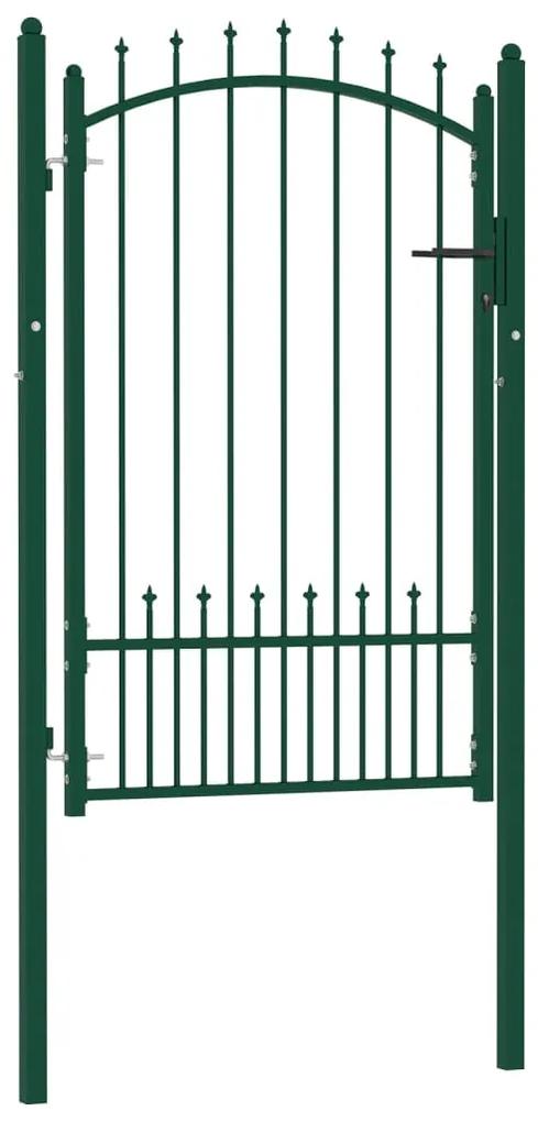 Portão para cerca com espetos 100x150 cm aço verde
