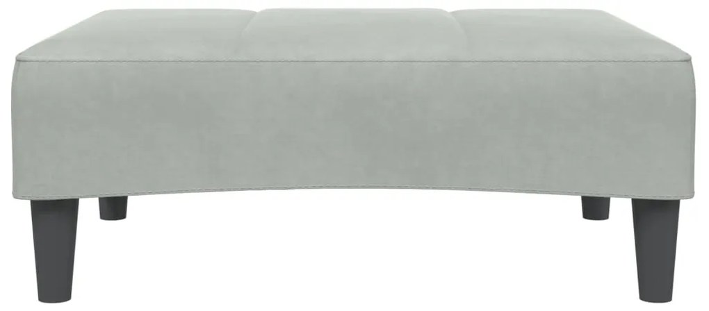 Sofá-cama 2 lugares c/ apoio de pés veludo cinza-claro