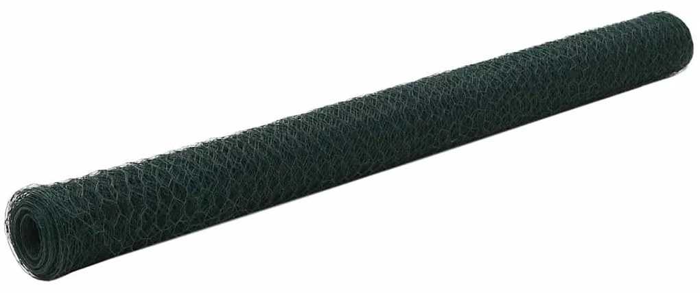 Cerca arame galinheiro 25x1,5 m aço c/ revestimento PVC verde