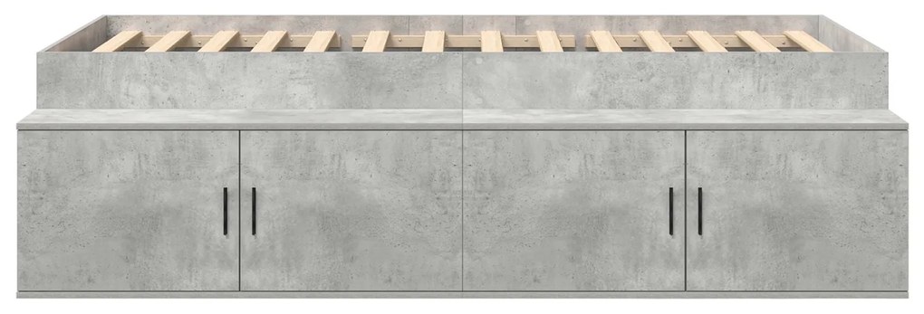 Estrutura de Cama com Armazenamento Cinza Concreto 90x190 cm