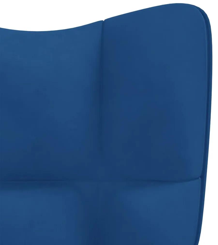 Poltrona Lopen de Descanso Ergonómica em Veludo - Azul - Design Nórdic
