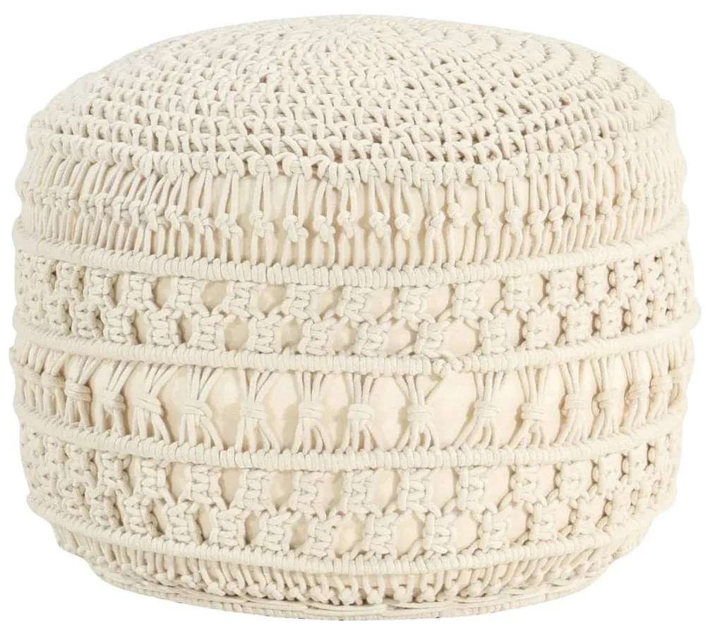 vidaXL Pufe artesanal macramé 45x30 cm algodão