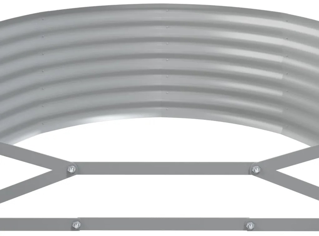 Canteiro elevado jardim 175x100x36 aço revestido a pó cinzento