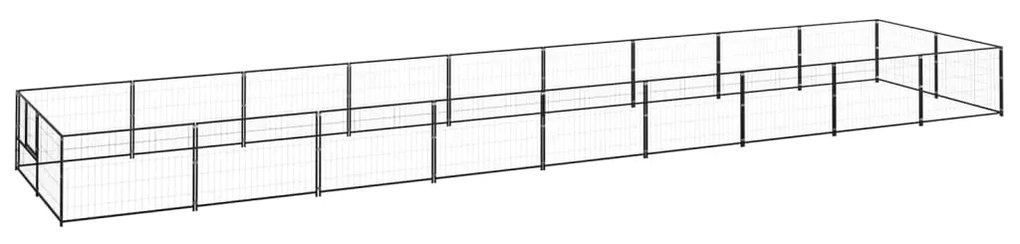 vidaXL Canil para cães 18 m² aço preto