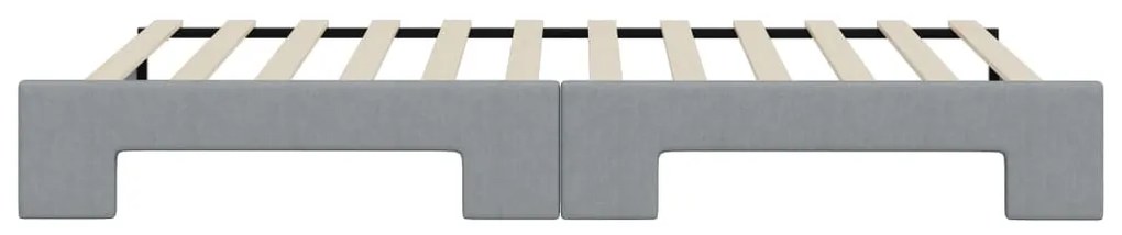 Sofá-cama com gavetão 100x200 cm tecido cinzento-claro