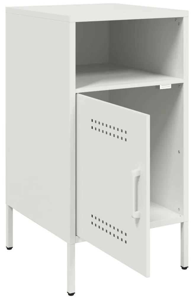 Mesa de cabeceira 36x39x68 cm aço branco