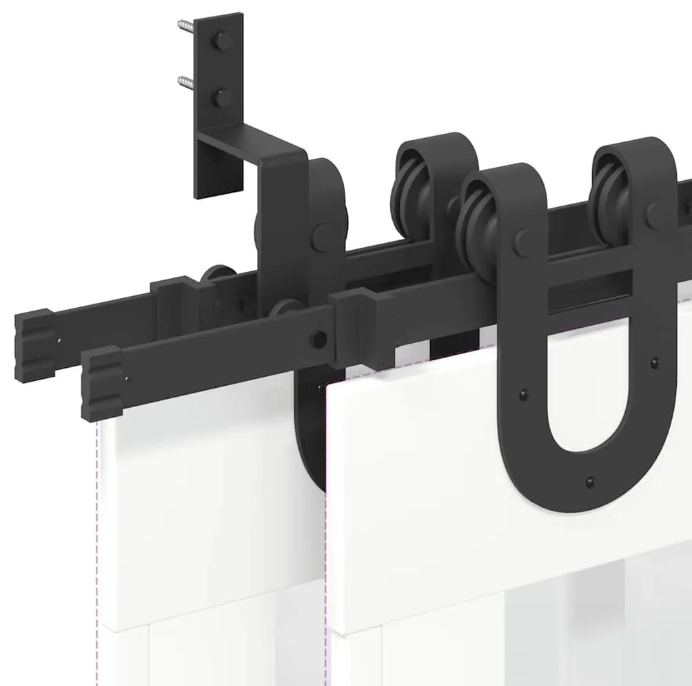 Kit de ferragens para porta deslizante 400 cm aço preto