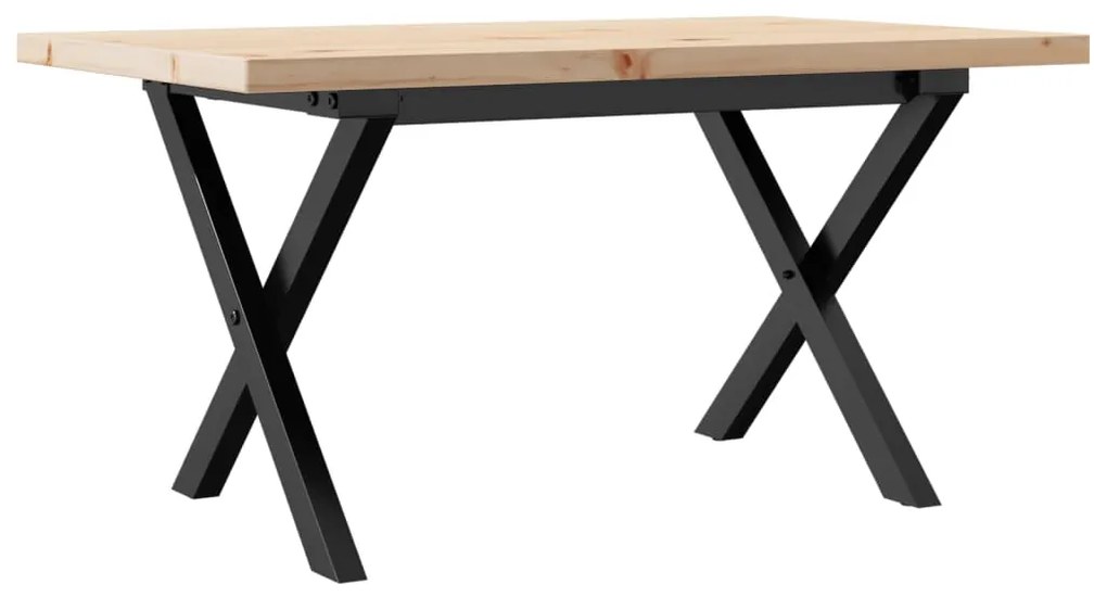 Mesa de centro estrutura em X 80x50x40,5 cm pinho/aço