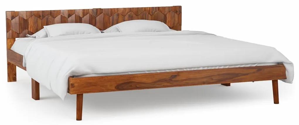 Estrutura de cama em madeira de sheesham maciça 140x200 cm