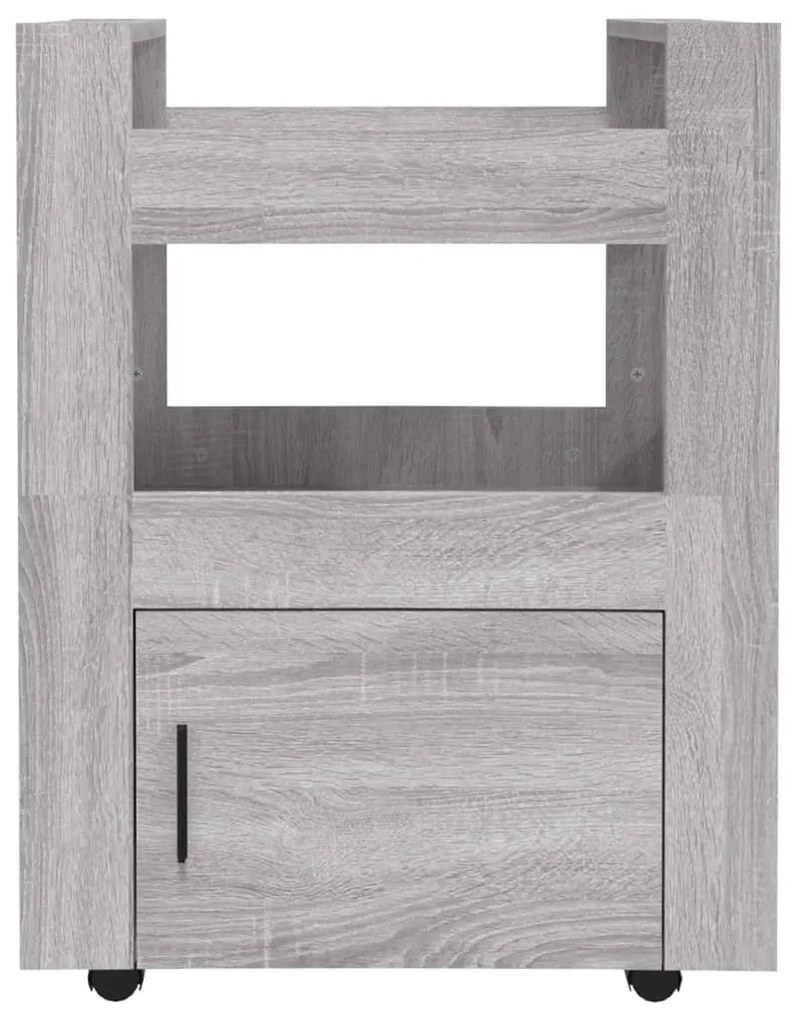 Carrinho de cozinha 60x45x80 cm derivados madeira cinza sonoma