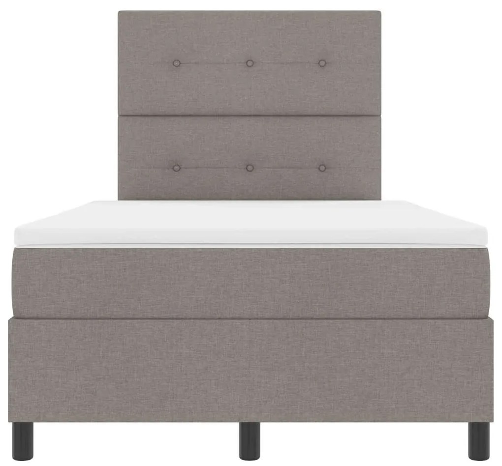 Cama Box Spring com Colchão Taupe 120x200 cm de Tecido
