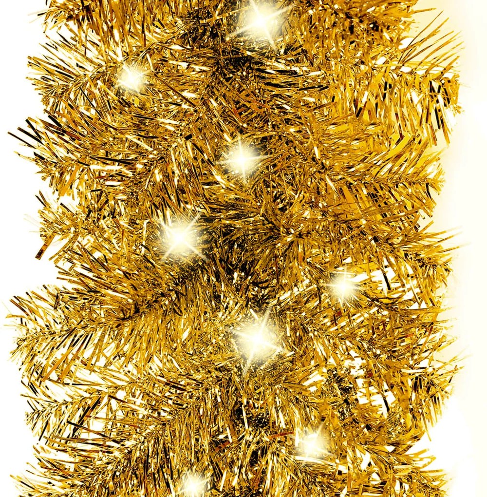 Grinalda de Natal com luzes LED 5 m dourado