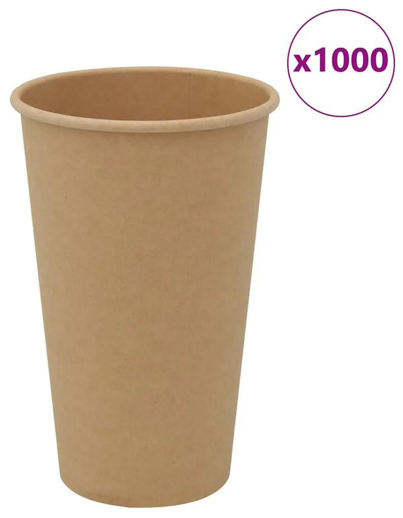 Copos de café de papel 1000 pcs 16oz 400ml castanho