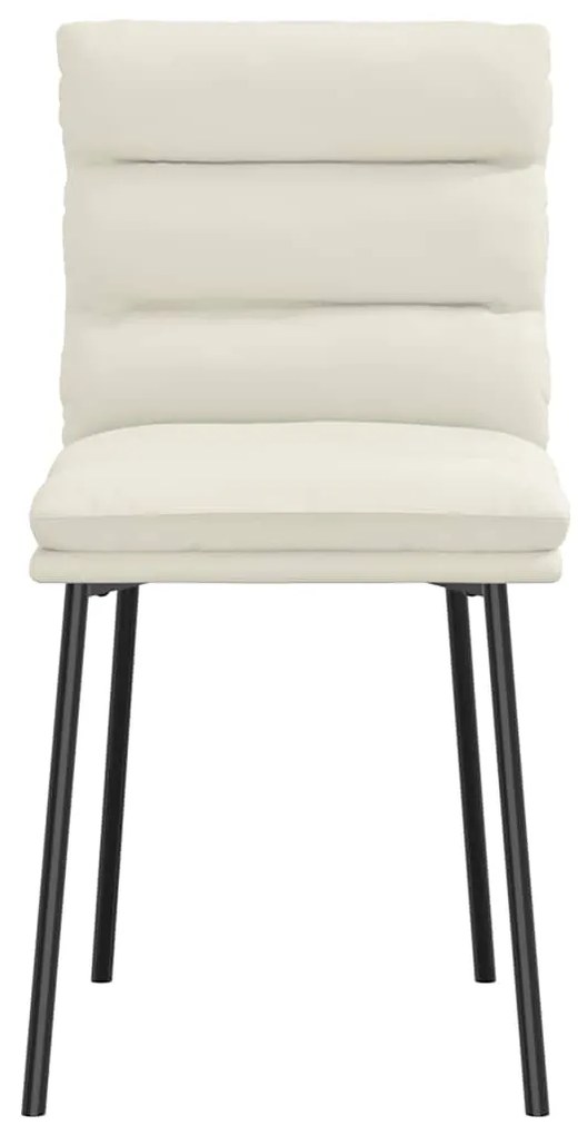 Cadeiras de jantar 2 pcs veludo cor creme