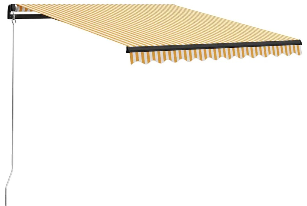 Toldo retrátil manual com LED 300x250 cm amarelo e branco