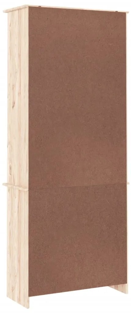 Expositor c/ portas de vidro ALTA 77x35x186,5 cm pinho maciço