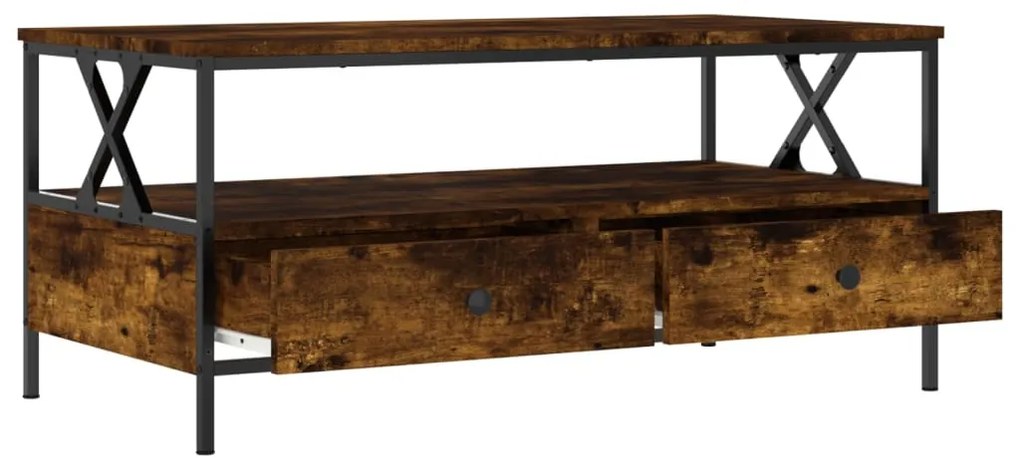 Mesa de centro 100x51x45 cm derivados madeira carvalho fumado