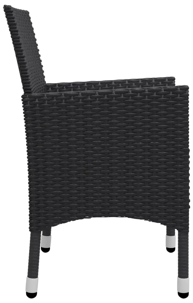 9 pcs conjunto de jantar para jardim preto