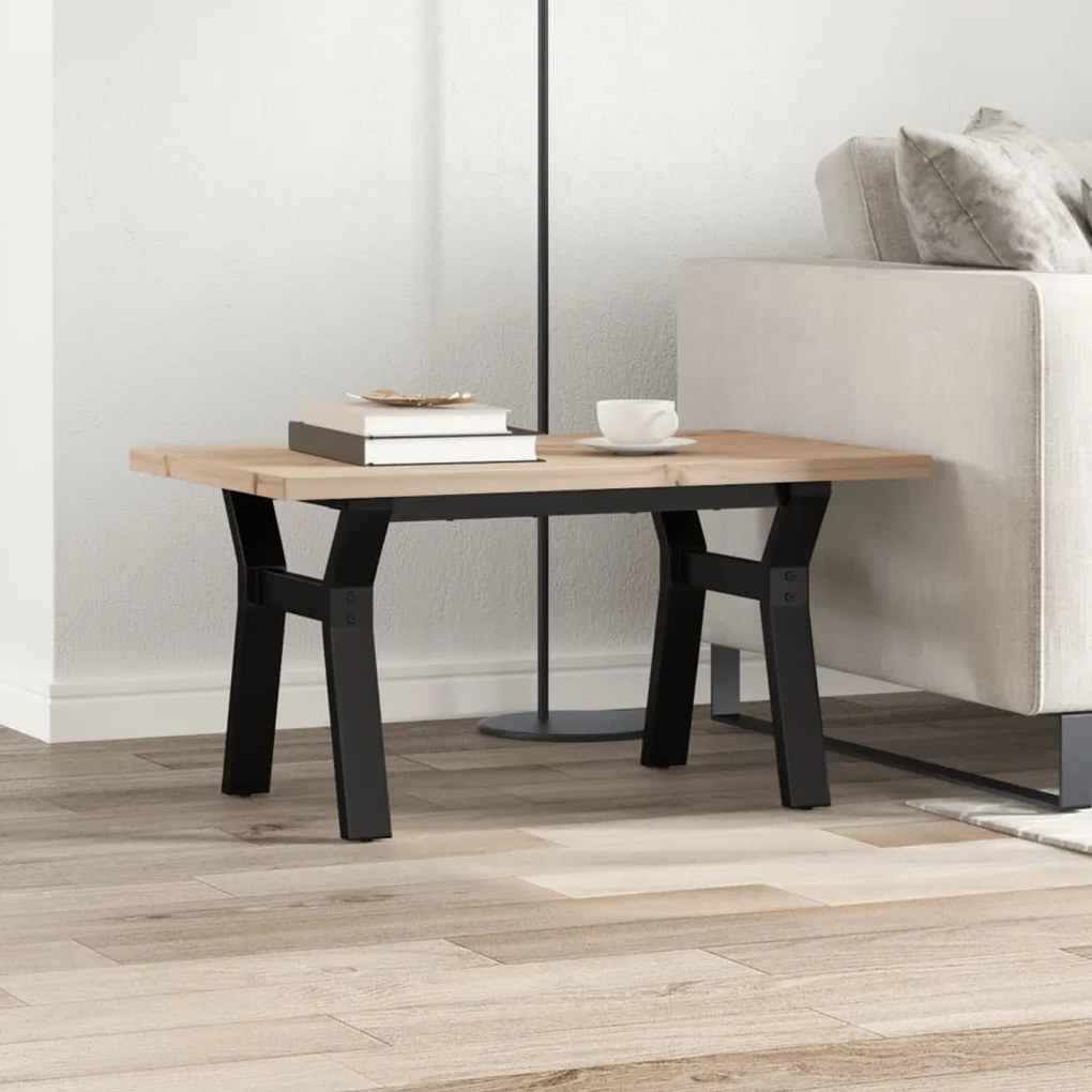 Mesa de centro estrutura em Y 80x50x40,5 cm pinho/aço