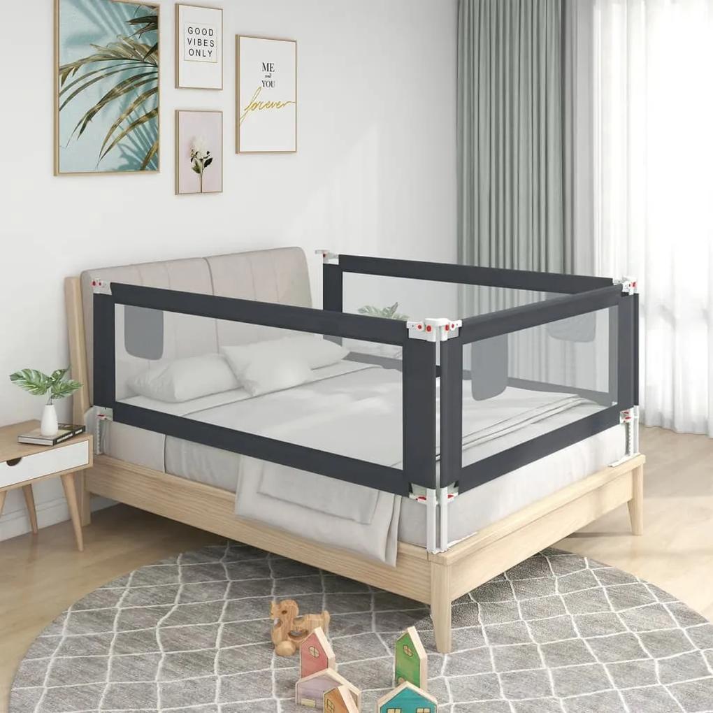 Barra segurança p/ cama infantil tecido 200x25 cm cinza-escuro